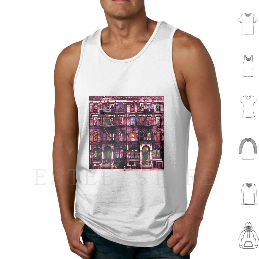 Graffitied Physically Tank Tops Vest New York Page Plant Stairway Physical Graffiti