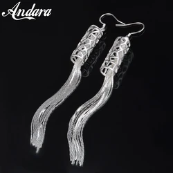 New Fashion 925 Sterling Silver Earrings Tassel Long Earrings Woman Wedding Wedding Jewelry Gift