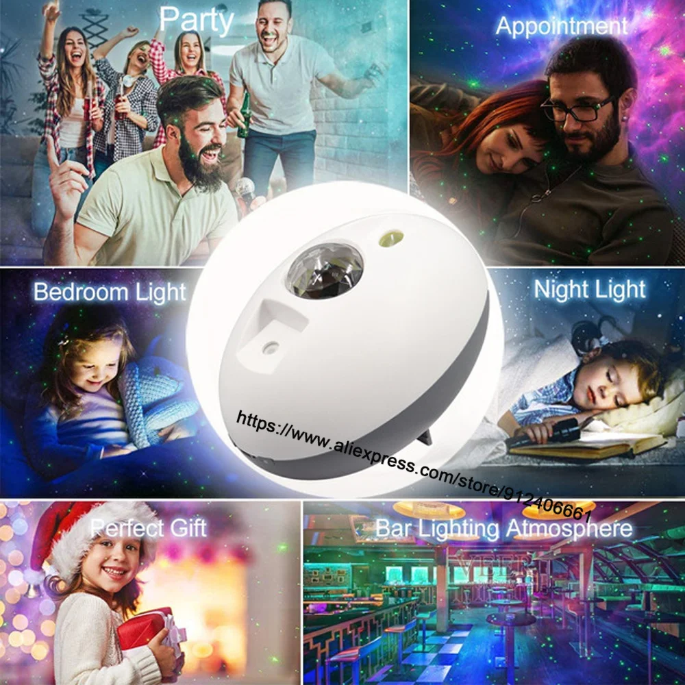 Elliptical Starry Sky Light 5W Sound Control LED Star Night Light With Remote USB Charging Projection Lamp For Home Party Disco