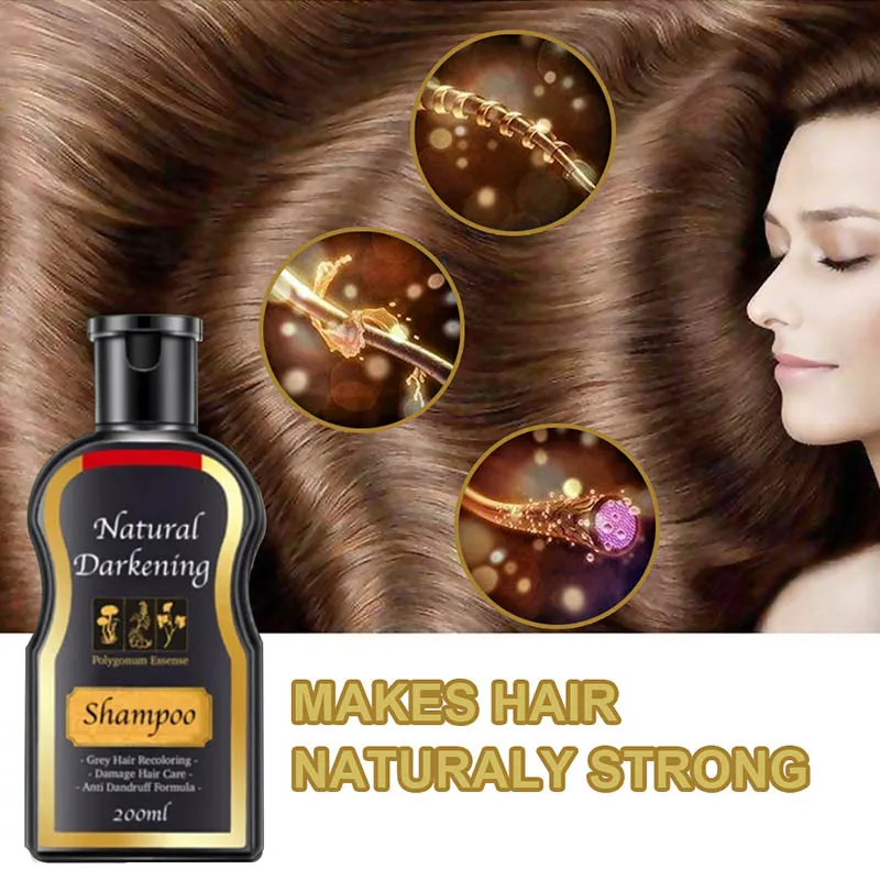 200ml Black Hair Shampoo For Black Hair Shampoo Solid Hair Anti-Dandruff Dark Hair Solid Hair Shampoo For Women Men