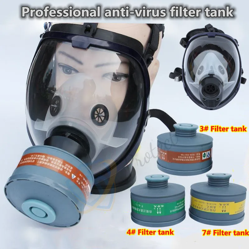 Chemical safety paint spray paint 6800 gas mask full face working breathing mask with filter 40mm