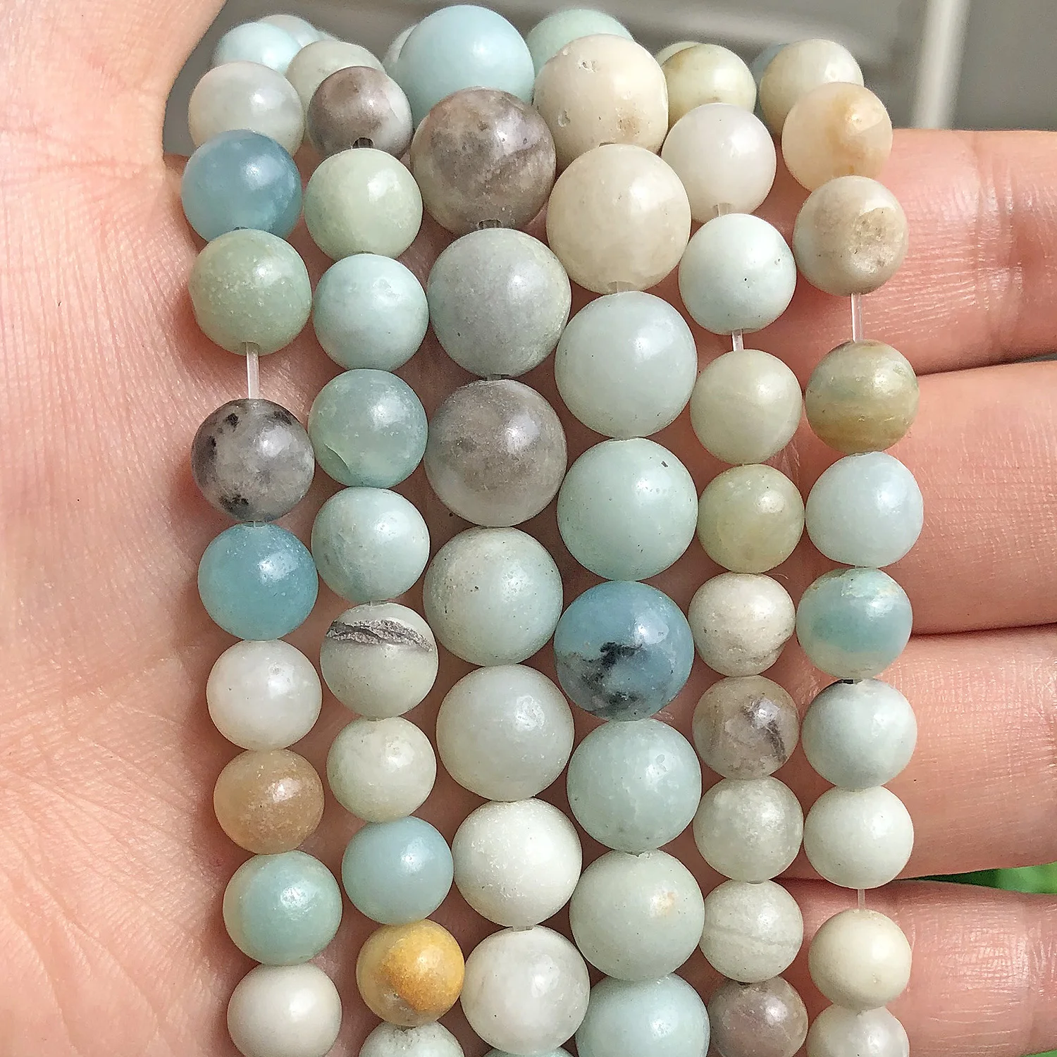 Natural Colorful Amazonite Stone Beads Round Loose Spacer Beads For Jewelry Making Diy Bracelet Earring 4/6/8/10/12mm 15inch