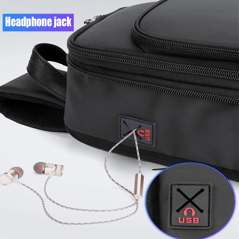 Imagem -06 - Anti-roubo à Prova Impermeável Água Bolsa de Peito Masculino Lazer Mensageiro Bolsa de Ombro para Adolescentes Viagem Crossbody Expansão Peito Bolsa