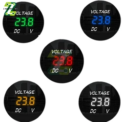 Voltmetro digitale a 3 bit pannello LED impermeabile rotondo Mini voltmetro digitale Volt Tester Monitor Display voltmetro DC 5-48V