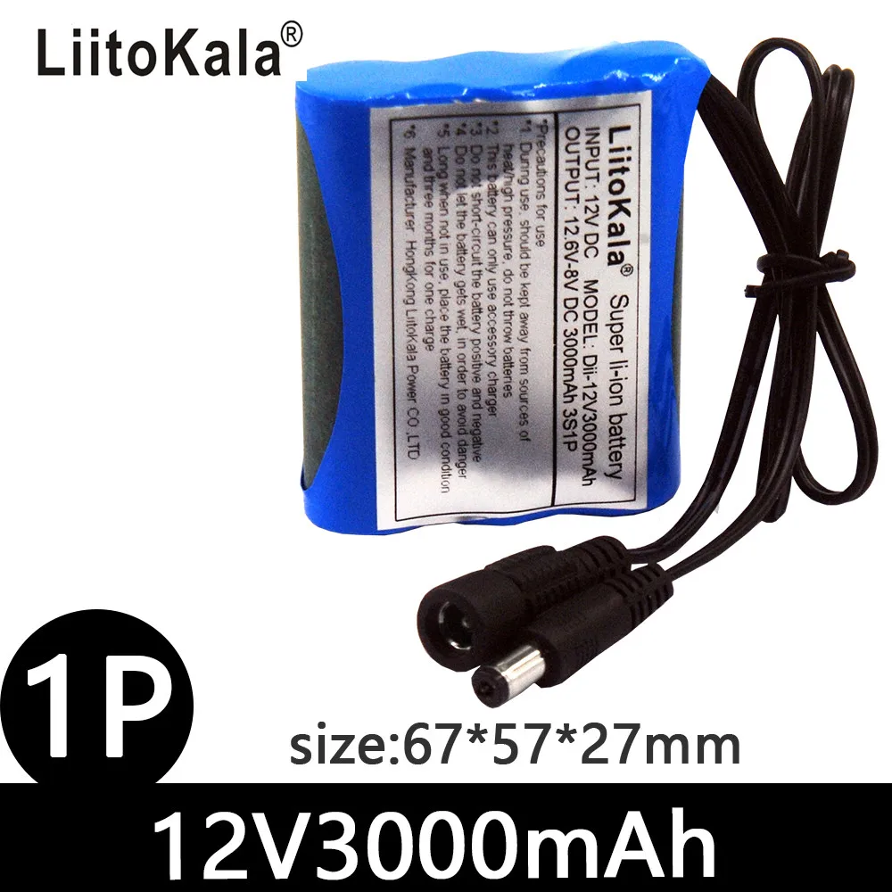 LiitoKala 12V 2200mah 3000mah 3500mah 5600mah akumulator akumulator litowo-jonowy pojemność DC 12.6v CCTV Cam Monitor