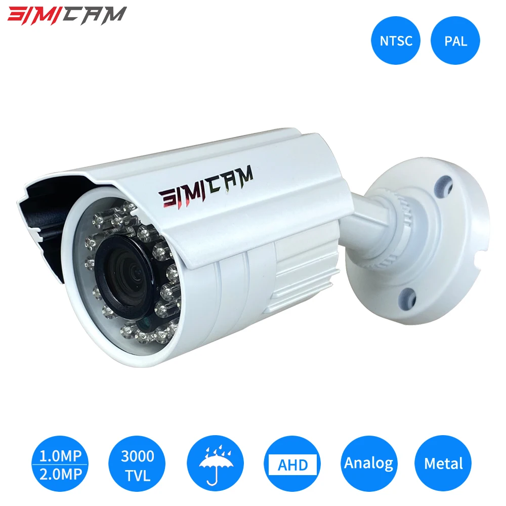 

Analog AHD Video surveillance Camera 1080P 2.0MP 3000TVL NTSC/PAL Waterproof CCTV DVR Camera Night Vision Security Cam SIMICAM