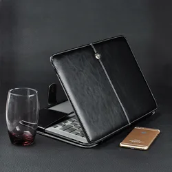 Fashion PU Leather Laptop Case For Apple Macbook Pro Air Retina Touch Bar & ID 11 12 13 15 16 inch Ultrabook Notebook Cover bag