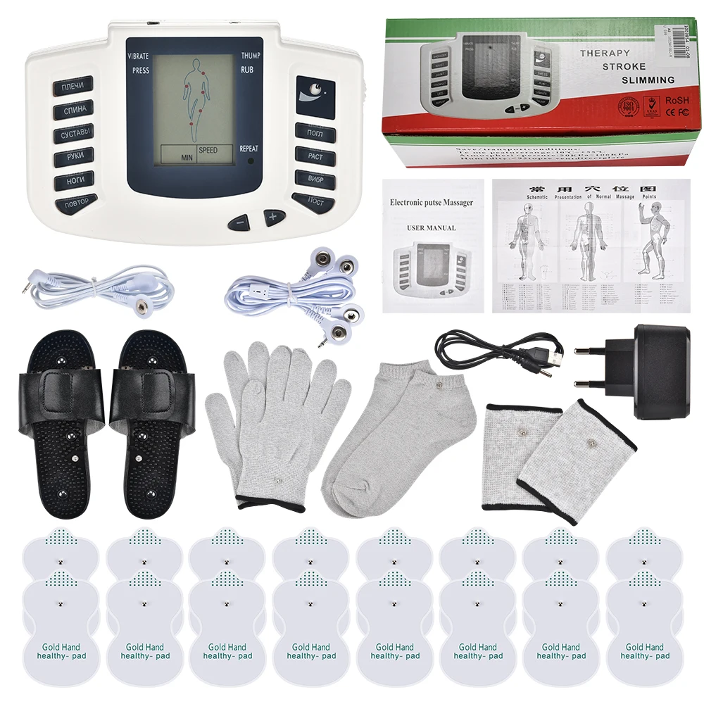 

Electric Tens Muscle Stimulator Digital Muscle Therapy Full Body Massage Relax 16pads Pulse Ems Acupuncture Machine Health Care