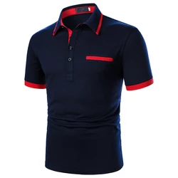 Polo à manches courtes pour homme, nouveau vêtement estival décontracté et à la mode, de couleur contrastée