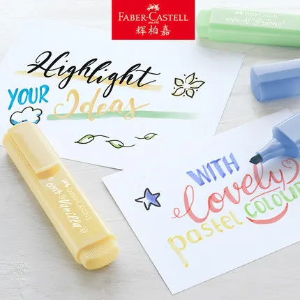 1Pc Faber-Castell Highlighter Marker Pen Color Highlighting Tasteless Marker Fresh Multicolor Stationery Candy Colors Series