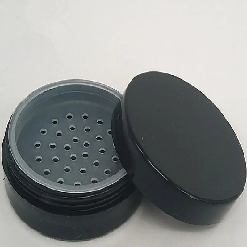 50pcs/Lot 20ml Empty Cosmetic Jar Transparent Black Powder Box (Can Be Equipped With Grid And Puff) With 8 To 10 Grams Of Powder