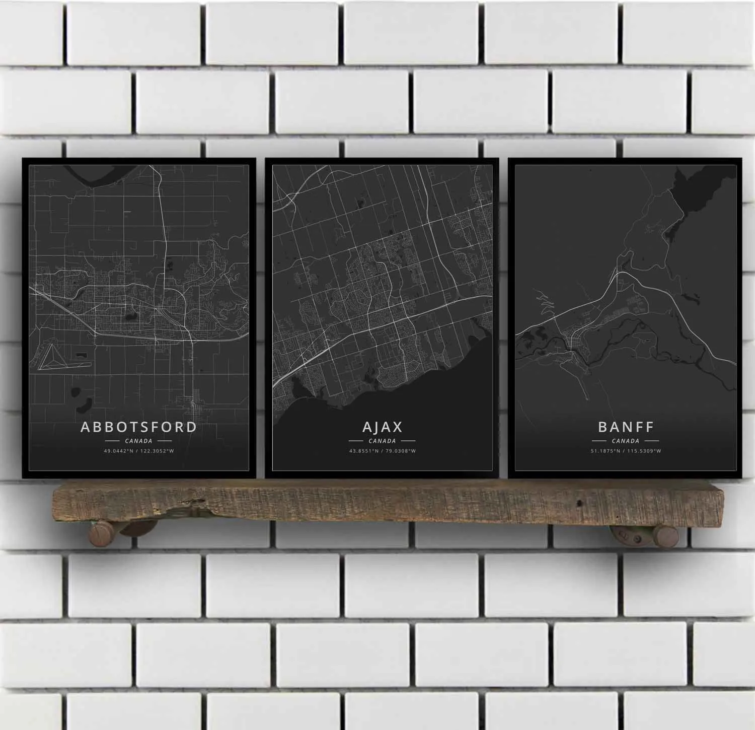 Abbotsford Ajax Banff Barrie Brampton Burlington Burnaby Calgary Cornwall Edmonton Fredericton Gran Canadá Póster