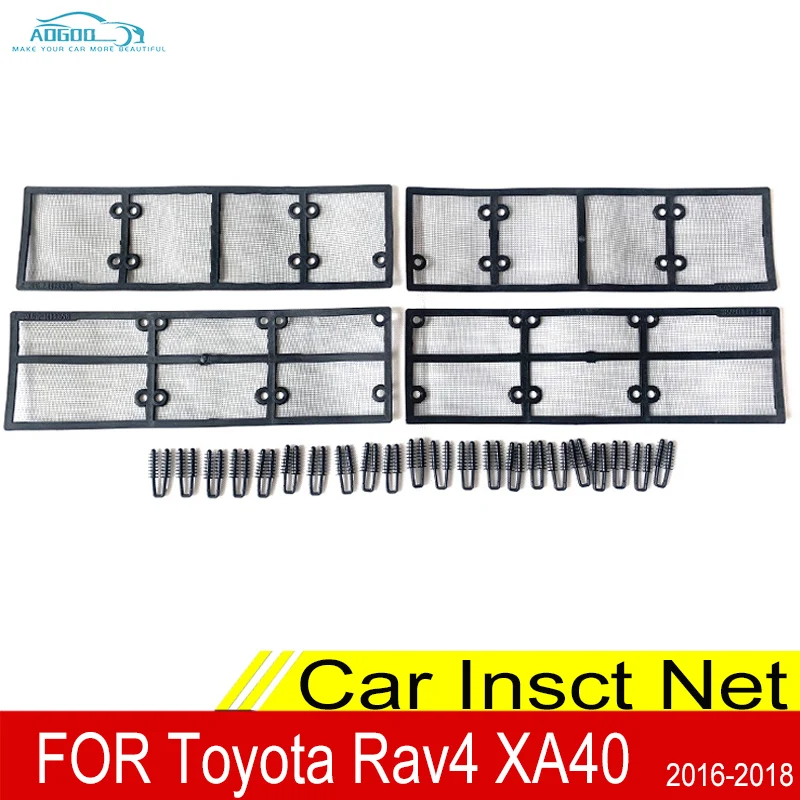 For Toyota RAV4 XA40 2016  Stainless Steel Car Front Grille Insert Net Screening Mesh Water Tank Engine Protection Accessories