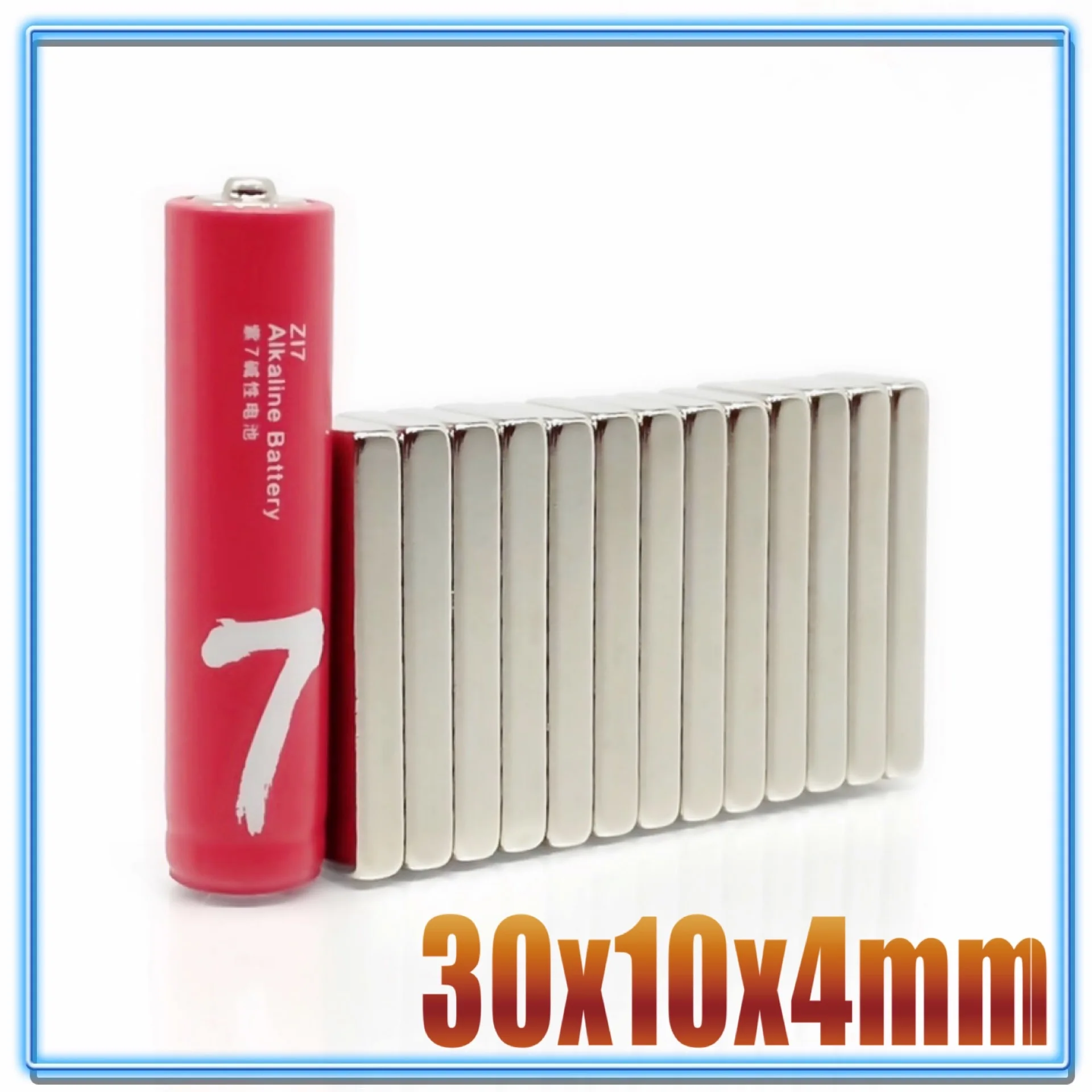 Bloque magnético de neodimio, barra de bloque de imanes de tierras raras, N35, 20x10x2, 20x10x3, 20x10x4, 20x10x5, 25x10x3, 30x10x4, 20x5x2, 10 a 200 unidades