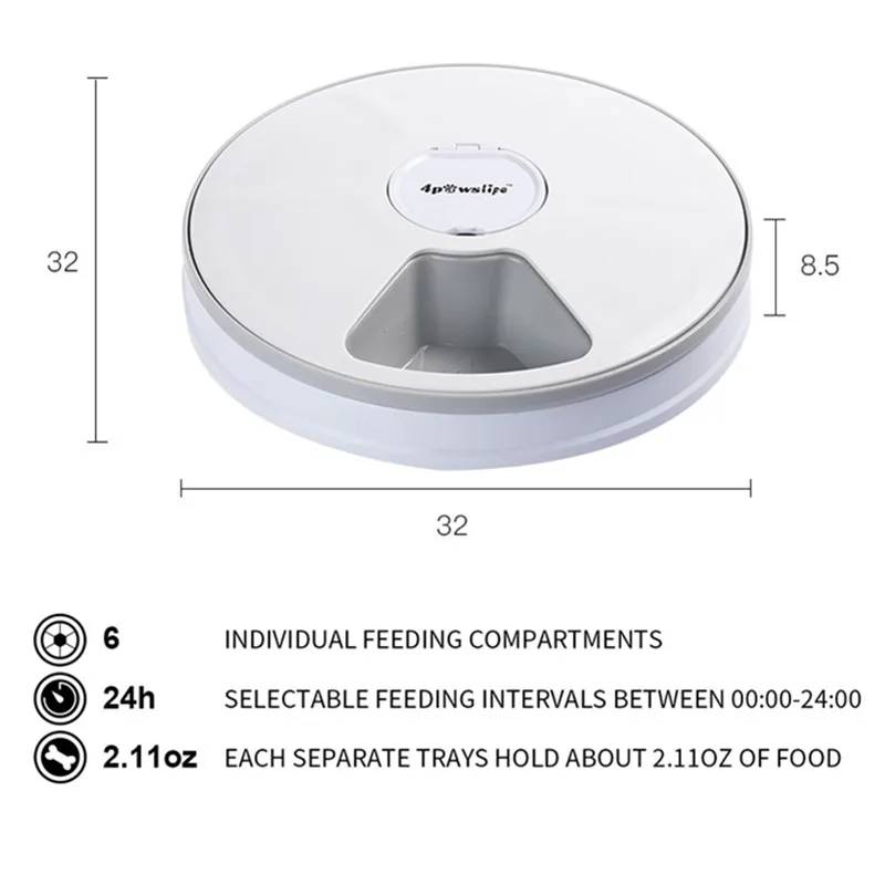 Automatic Pet Feeder Food Timing Dispenser Portion Control Detachable Dogs Cats Anti Dry Wet Food Feeding Device