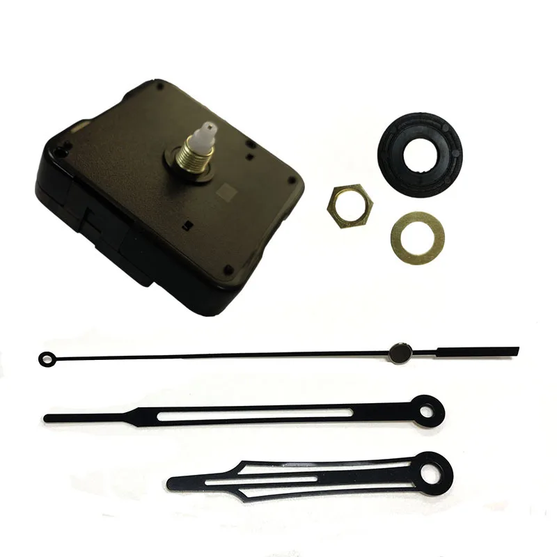 

10sets/lot 3 years warranty 6 size shaft Hollow Black Hands Quartz wall Clock Movement Mechanism with Hook DIY Repair Parts