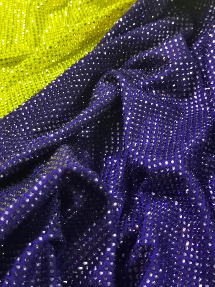 Embellishment Crystallized Fabic Glitter Hot Fix Crystal Rhinestone Sewing Fabric Beaded Stretch Strass Stone Strass