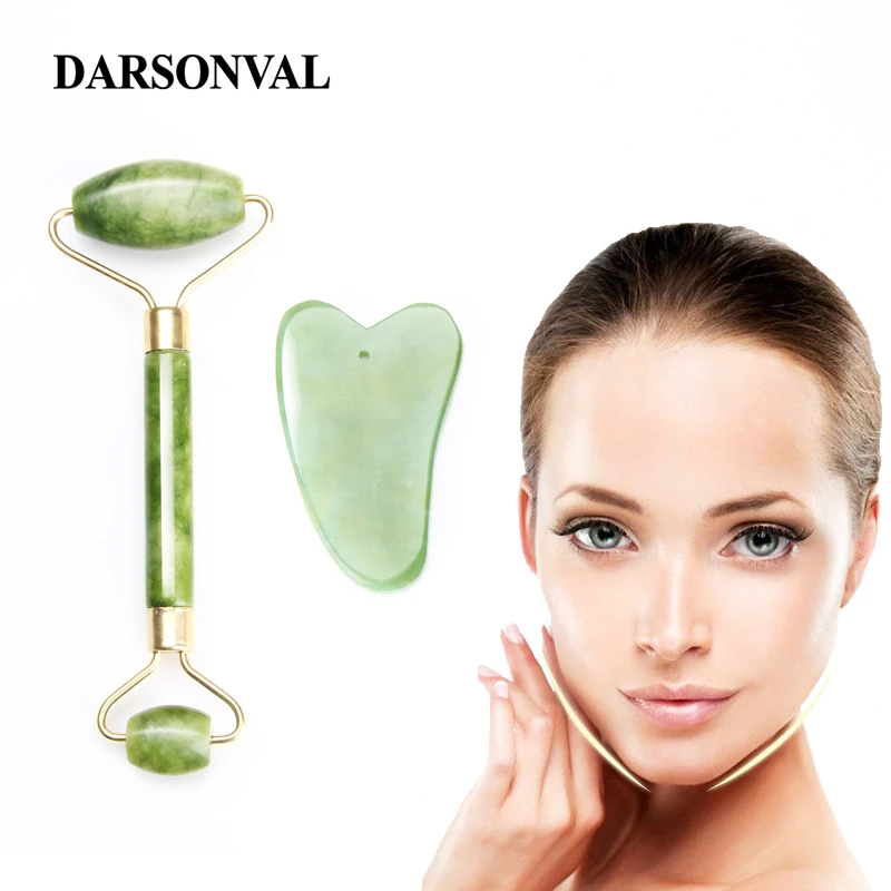 Darsonval Naturale Bellezza Del Viso Strumento di Massaggio Giada Rullo Viso Massager Slimming Corpo Giada Massaggiatore