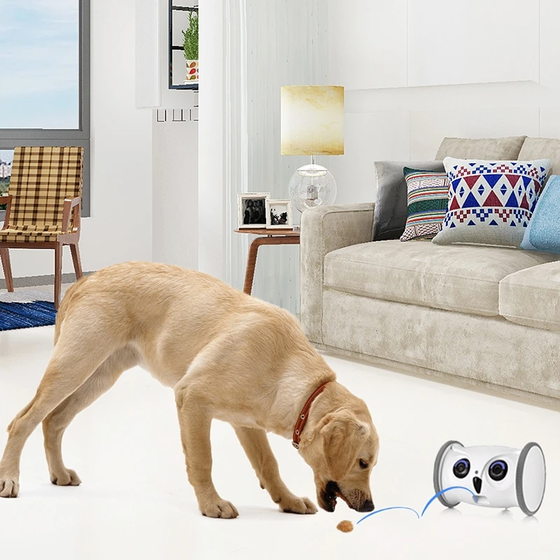 Imagem -03 - Pet Intelligent Companion Robot Coruja Câmera Full hd com Dispenser Treat Brinquedo Interativo Cães e Gatos Controle Móvel Via App