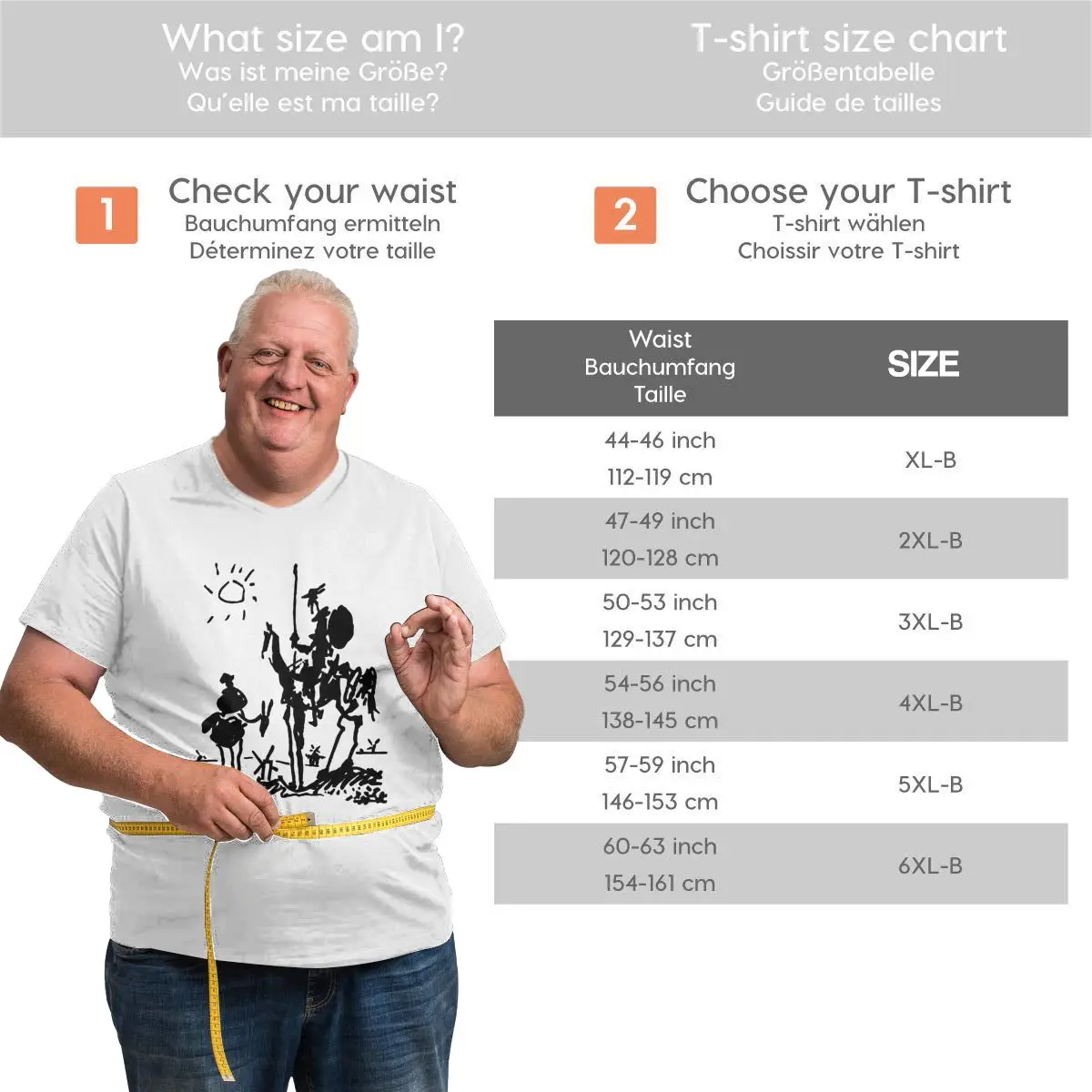 Picasso Art Painting T-Shirts for Men Don Quixote knight Big Tall Tee Shirt Short Sleeve T Shirt Big Size 4XL 5XL 6XL Clothing