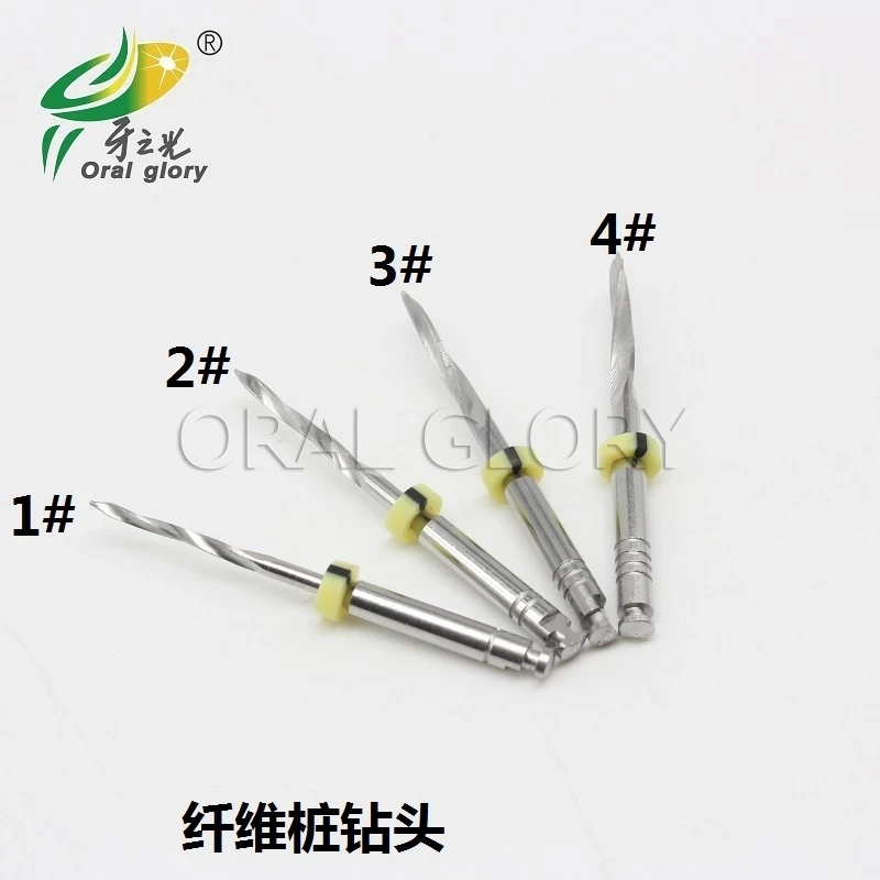 4pcs/pack Dental Drills for Fiber Post 32mm Stainless Steel 1-4# Endodontics Files Dental Instruments