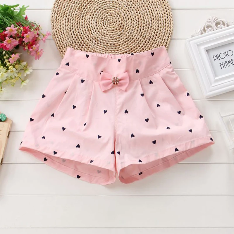 Summer Baby Kids Children Girls Toddler Candy Color Heart Print Shorts Pants Clothes For 2-10 Years K213201