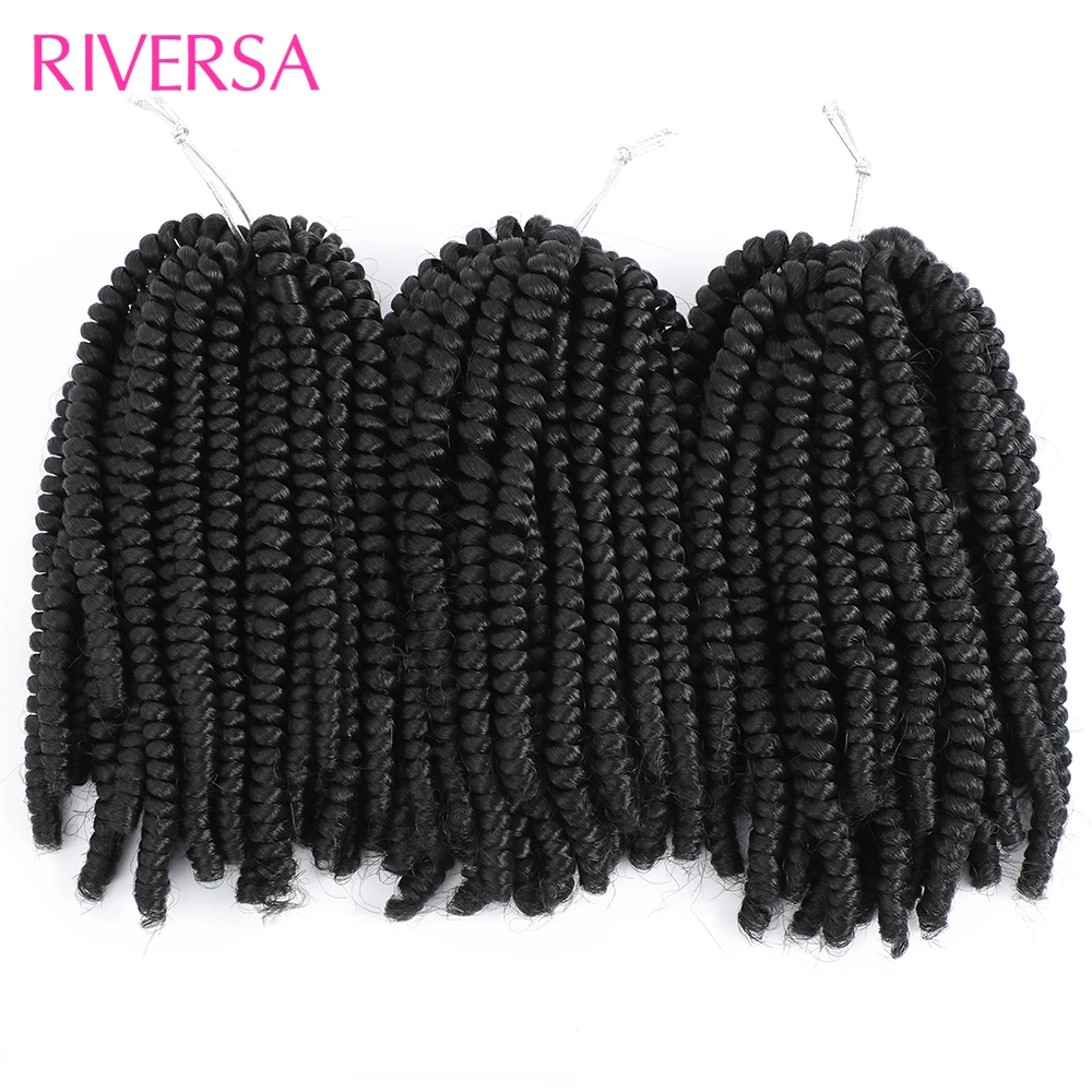 1-8 confezioni Spring Twist intrecciare i capelli 8 "Spring Twist Bomb Twist Hair fibra sintetica Fluffy Twist Crochet trecce Dredlocks capelli