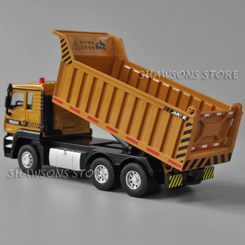 1:50 Diecast Metal Construction Vehicle Model Dump Truck Tipper Pull Back Toy With Sound & Light