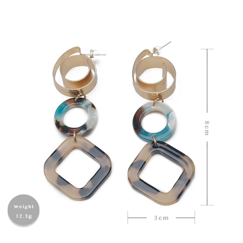 Amorita boutique Tortoise shell color matching design drop earrings