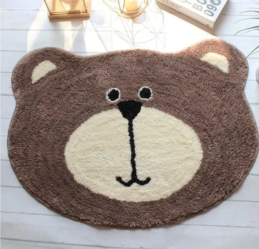 Modern Nordic Cotton Fiber Bath Mat Super Absorbent Bathroom Carpet Cute Lovely Bear Soft Carpet The Bedroom Mat Hall Carpet Pad