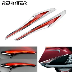 Motorcycle Saddlebag Accent Swoop LED Light Case Turn Signal Lights Running Lamp For Honda GL1800 F6B 2012 2013-2015 Deluxe