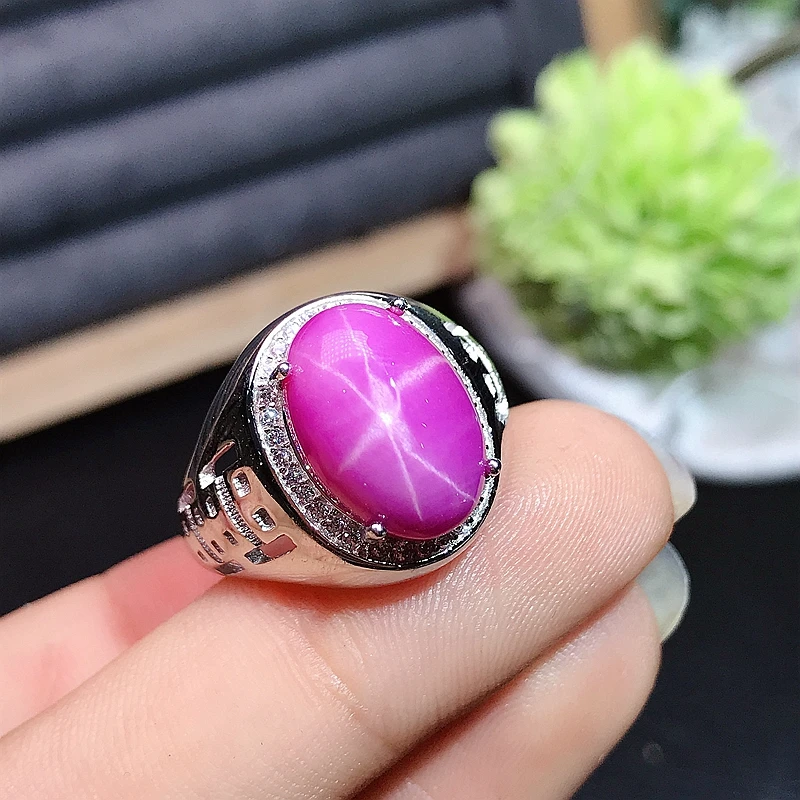 

Starlight Ruby men's RING 925 Sterling Silver beautiful new Party Gift