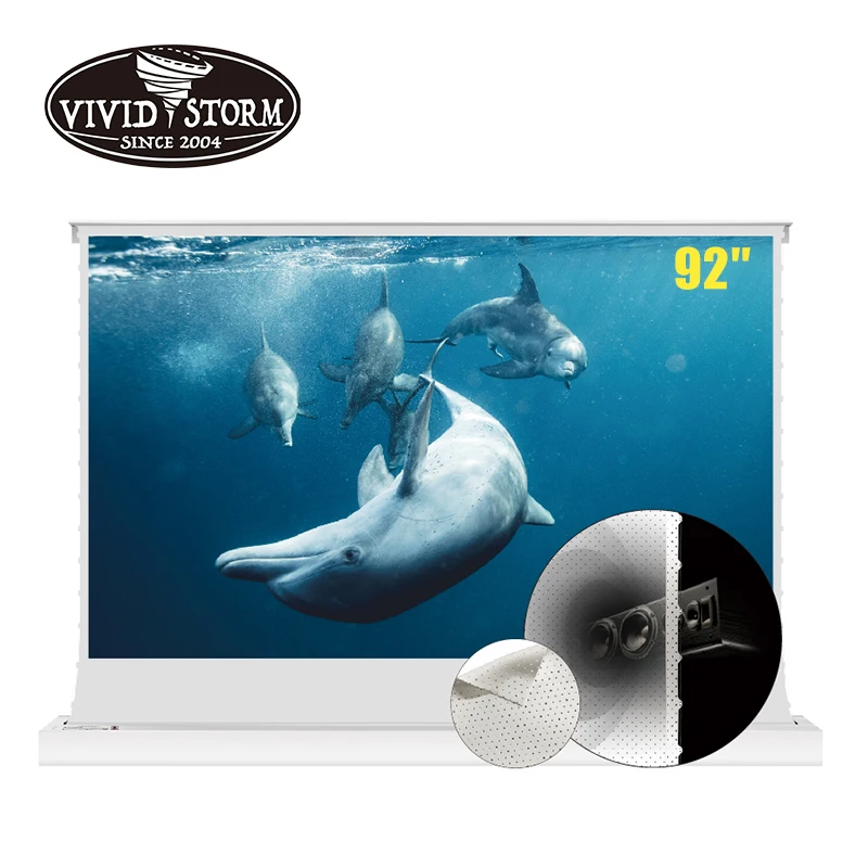 

VIVIDSTORM 92 inches Foldable Pop-up Projection Screen with Acoustically White cinema Screen Material for normal projector