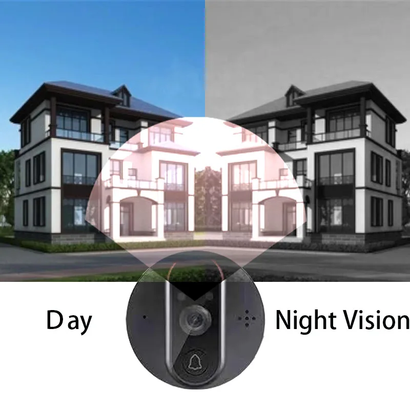 Aoskrama Tuya 1080P Wireless Video Doorbell Security Digital Peephole Camera Night Vision PIR Motion Detection Door Viewer