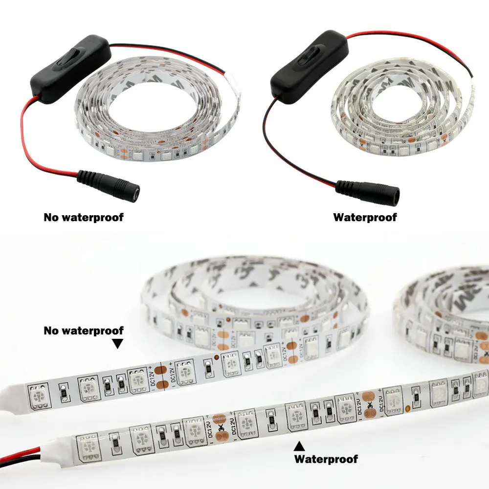 Imagem -03 - Indoor Led Crescer Luzes Dc12v 5630 à Prova Impermeável Água Crescente Led Strip Planta Crescimento Conjunto da Lâmpada 1m 2m 5m com Adaptador e Interruptor