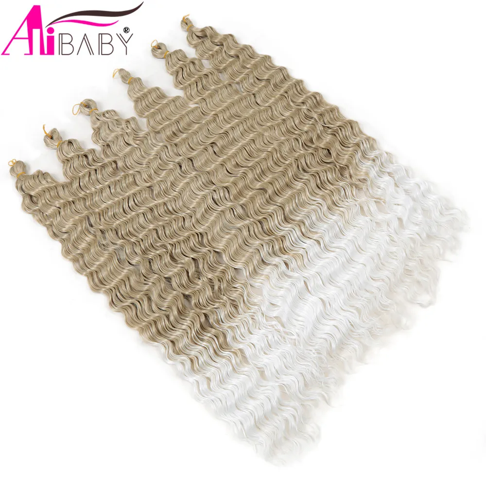 Deep Wave Twist Crochet Hair Synthetic Soft Afro Curs 28Inch Ombre Crochet Braids Hair Extensions 60Stands African braided hair