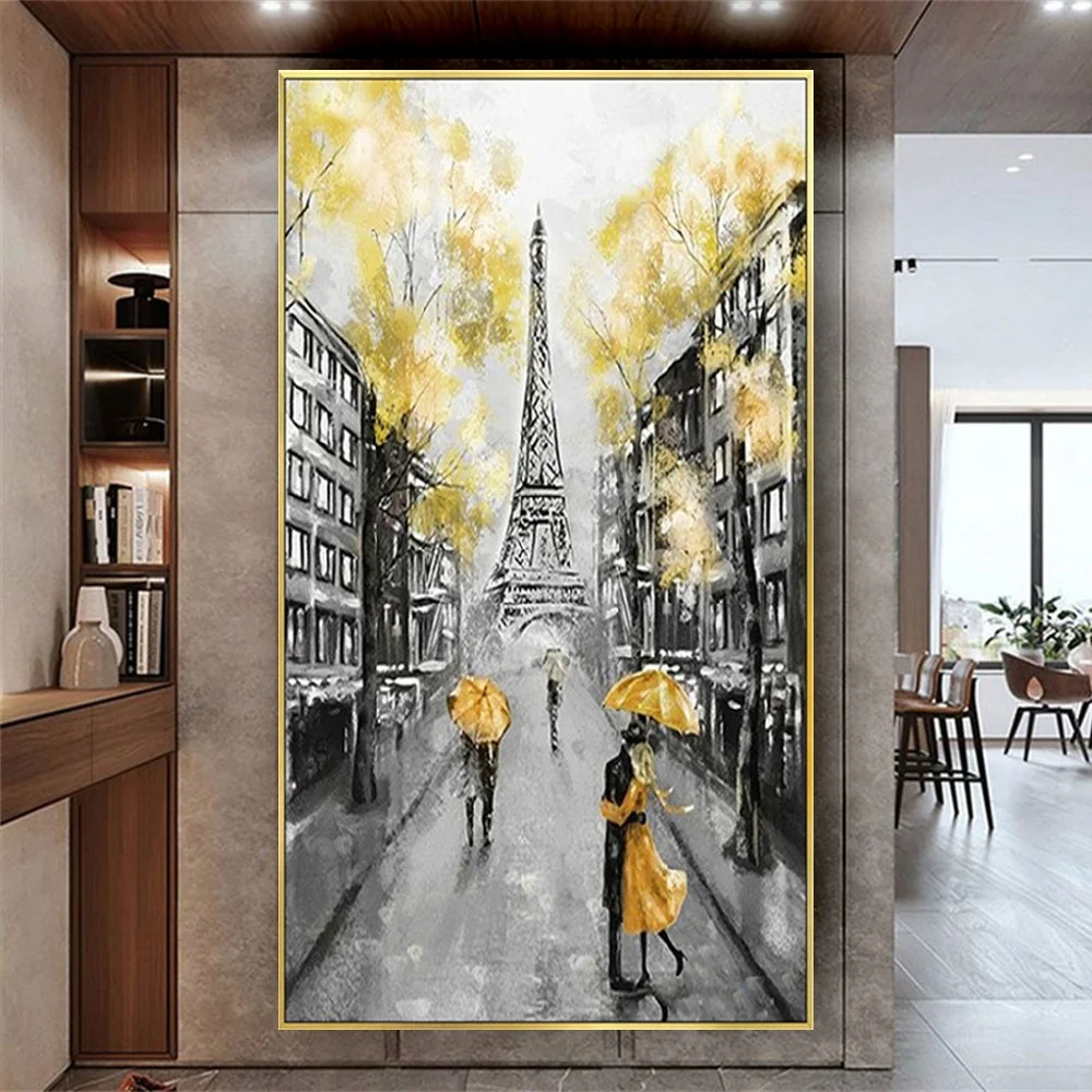 

Abstract pedestrian Holding Umbrella Wall art 100%hand painted Oil Paintings Print On Canvas Art Modern wall Pictures Home Decor