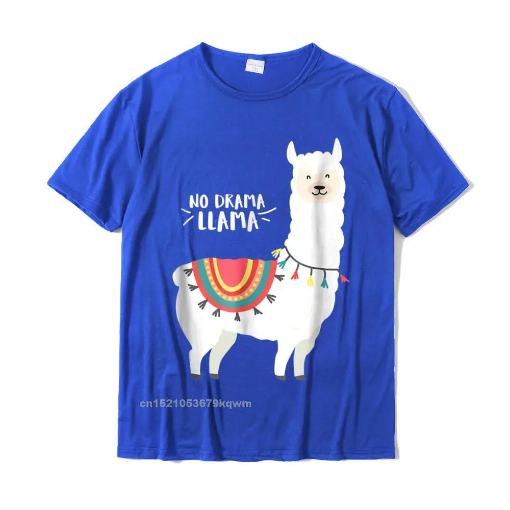 Cute Quot No Drama Llama Quot Tshirt Casual Top T-Shirts Graphic T Shirt Cotton Mens Design