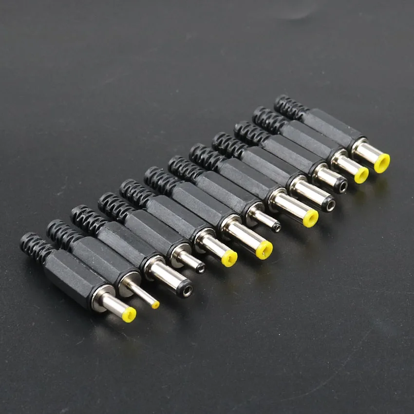 YuXi 5Pcs DC 6.0*4.4 5.5*2.5 5.5*2.1 5.0*3.0 4.8*1.7 4.0*1.7 3.5*1.35 2.5*0.7 mm Male DC Power Plug Connector DIY Charging plug