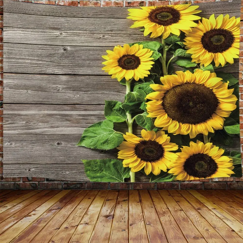 

Sunflower Tapestry Wood Board Tapestry Wall Hanging For Bedroom Rustic Farmhouse Tapestry Beach Blanket College Dorm Home Decor