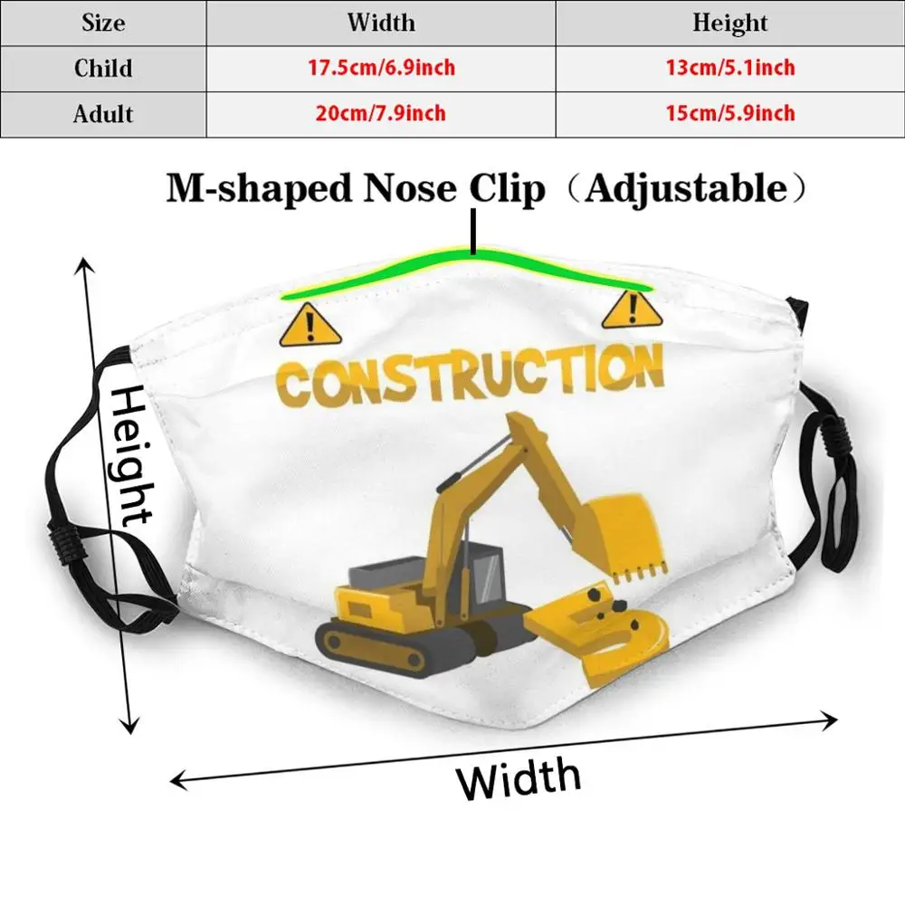 This Little Construction Worker Is 5 Birthday For Kids & Boy Adult Kids Anti Dust Filter Diy Mask Excavator Engineer Birthday