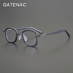 Acetate Alloy Myopia Glasses Frame Men Vintage Square Prescription Optical Eyeglasses Frame Women Retro Luxury Brand Eyewear