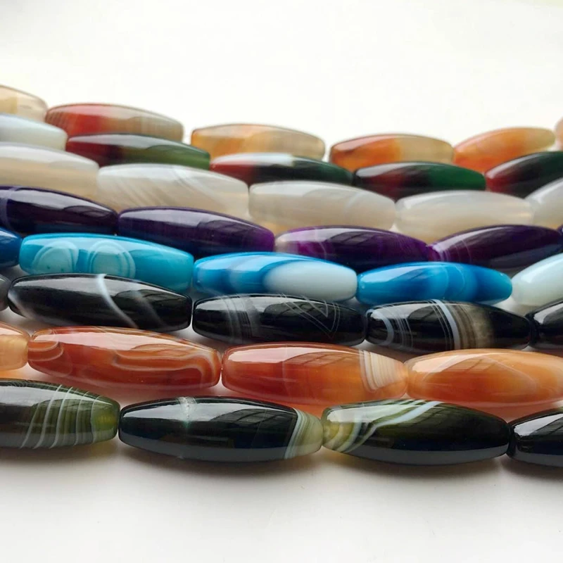 Free Delivery 10X30mm Natural Agates Beads for Jewelry Making Measle Botswana DIY Christmas Jewelry gift 15