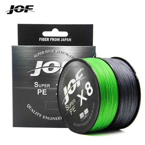 JOF X8 150M 300M 500M 꼰 낚싯줄, 8 가닥 멀티필라멘트 바닷물 PE 라인 15, 20, 30, 40, 60, 80, 100LB