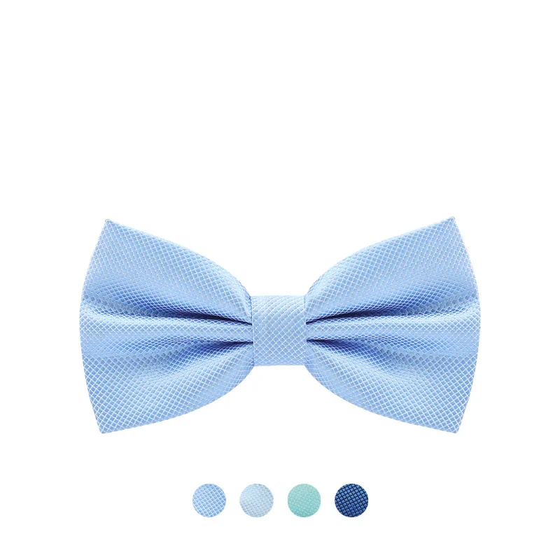 

Solid Color Bow Tie Men's Groom Best Man Blue Wedding Suit Professional Shirt Double Collar Flower