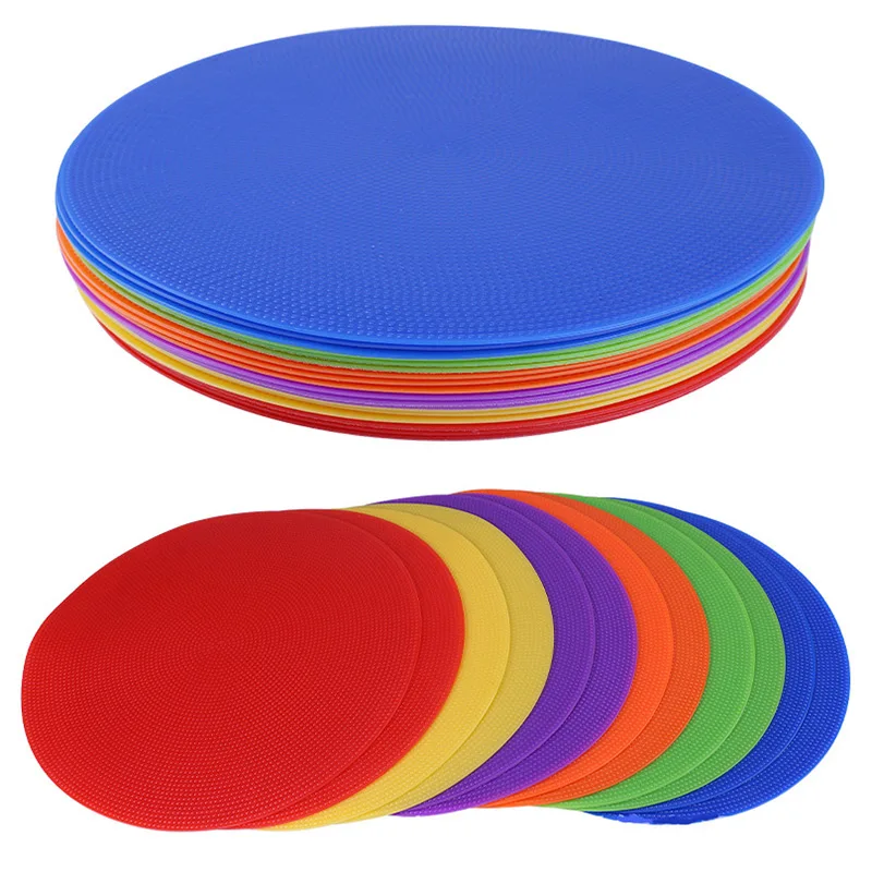 

3 Pcs Football Training Circle Landmark Pad Obstacle Logo Round Flat Soft Sign Disc Coach Training Plate for Hockey Obstacle