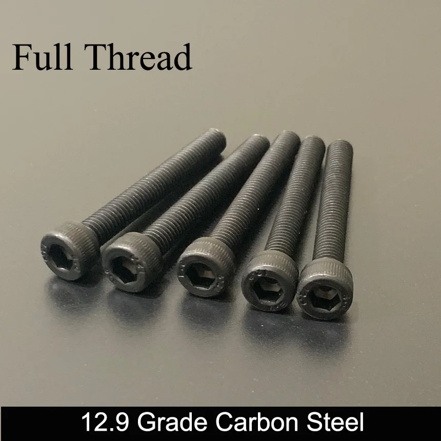 M2.5 12mm 14mm 15mm 16mm 18mm 20mm 12.9 Grade Carbon Steel Full Thread DIN912 Cap Cup Allen Head Bolt Hexagonal Socket Screw