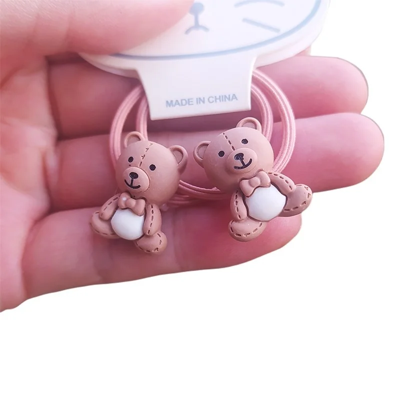 2PCS Cartoon Rabbit Bear Cute Kids Elastic Hair Bands Children Hair Ties Girls Hair Accessories Baby Headdress