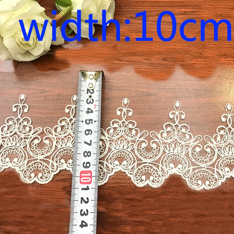 2020 high quality white lace fabric for dress DIY crafts handmade supplies floral cotton lace ribbon sewing accessories 2yards