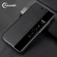 Smart View Flip Cover Leather Phone Case For Huawei P50 P40 Pro P30 Pro P20 P 40 30 20 Lite P30pro P20pro Window Slim Funda Hard